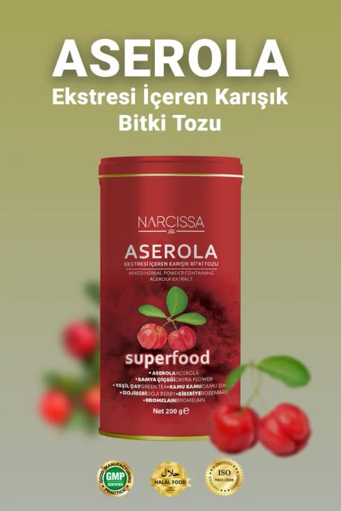 Narcissa پودر ترکیبی گیاهان حاوی عصاره آسرولا - چای فرم دیتاکس آسرولا