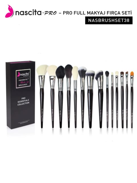 ست براش آرایشی ۱۴ عددی Nascita Pro Essentials Collection NASBRUSHSET38
