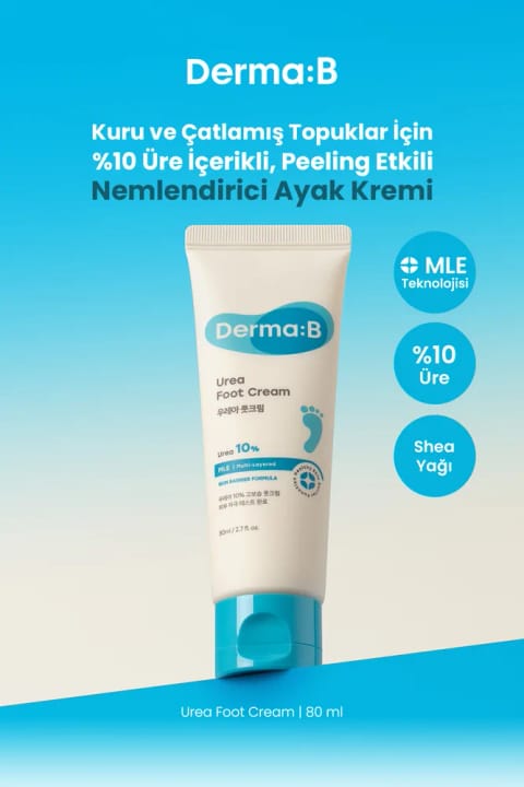 Derma B کرم مرطوبکننده پا با اثر لایهبردار برای پوست خشک و ترکخورده پاشنه پا