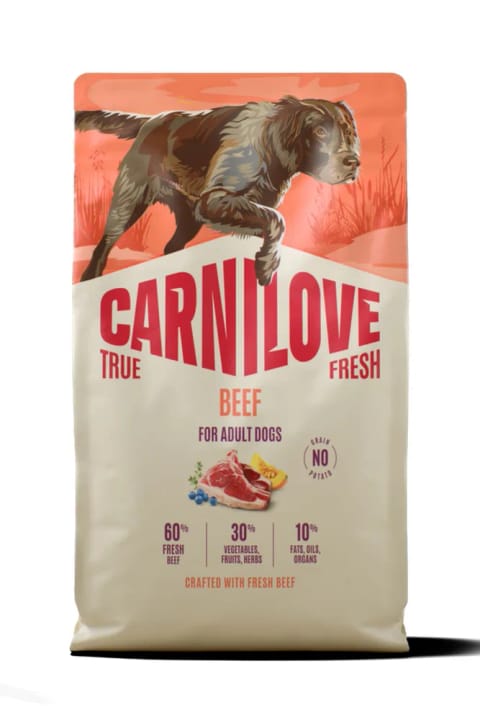 Carnilove TRUE FRESH غذای خشک بدون غلات برای سگهای بالغ با گوشت گاو - ۱.۵ کیلوگرم