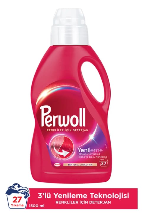 Perwoll مایع لباسشویی مخصوص لباسهای رنگی با مراقبت حساس 1485 میلیلیتر (27 بار شستشو)