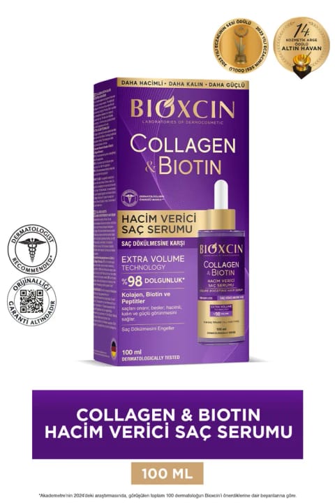 Bioxcin Collagen & Biotin سرم حجم دهنده فوق العاده 100 میل