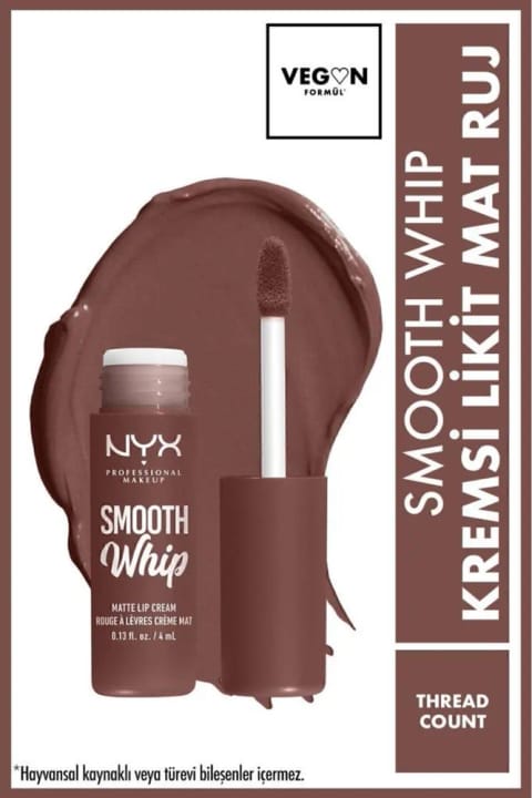 NYX Professional Makeup Smooth Whip کرمی مات مایع رژ لب - Thread Count