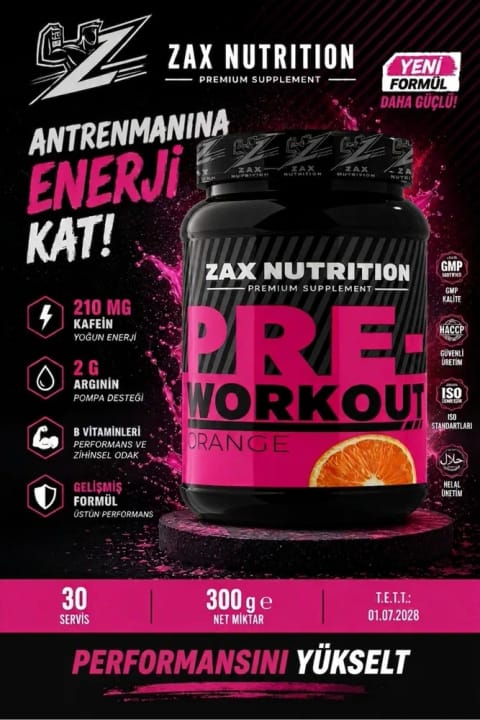 zax nutrition مکمل پیش از تمرین پرتقال
