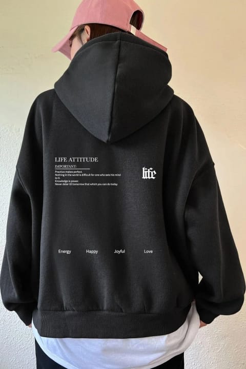 سویشرت اورسایز یونیسکس طرح Life برند uyguntarz
