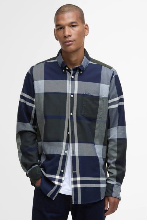 پیراهن مردانه باربور مدل Dunoon Tailored Tartan TN10 Fernwood Tartan
