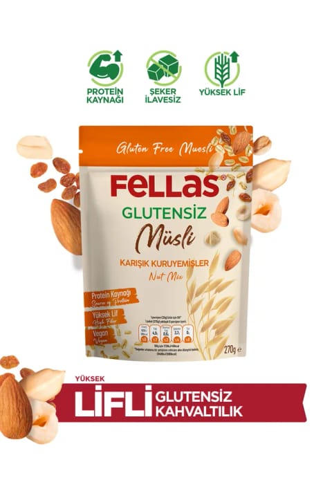 Fellas موسلی بدون گلوتن با آجیل مخلوط (270 گرم)