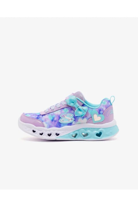 SKECHERS FLUTTER HEART LIGHTS - BLURRED LOVE کفش ورزشی چراغ‌دار صورتی دخترانه بزرگ
