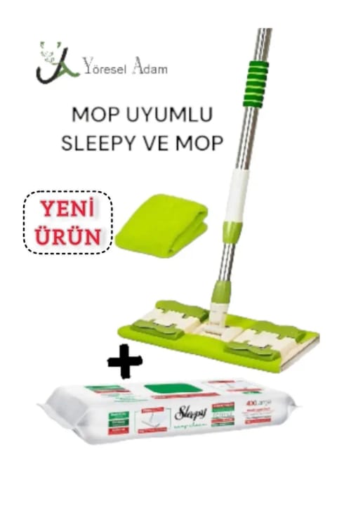 دستمال تمیزکننده زمین سازگار با تی Sleepy + تی گیرهدار (برند Yöreseladam)