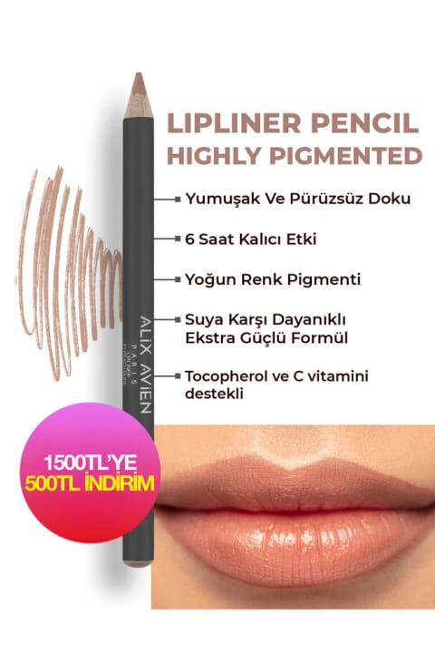 Alix Avien خط لب ماندگار و مرطوبکننده بدون پخش شدن — 01 Peach Nude