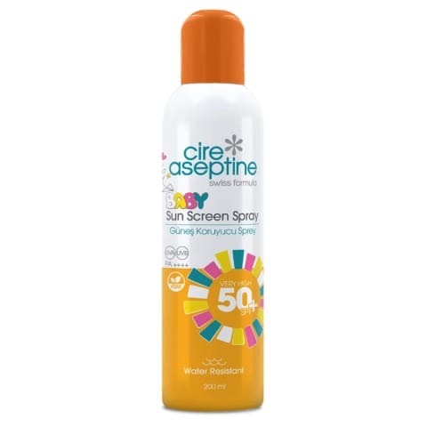 Cire Aseptine ضدآفتاب اسپری شفاف 50 SPF مخصوص کودکان و پوست حساس 200 میلی‌لیتر