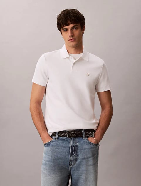 تیشرت پولو کلاسیک وافل میکرو مردانه Calvin Klein