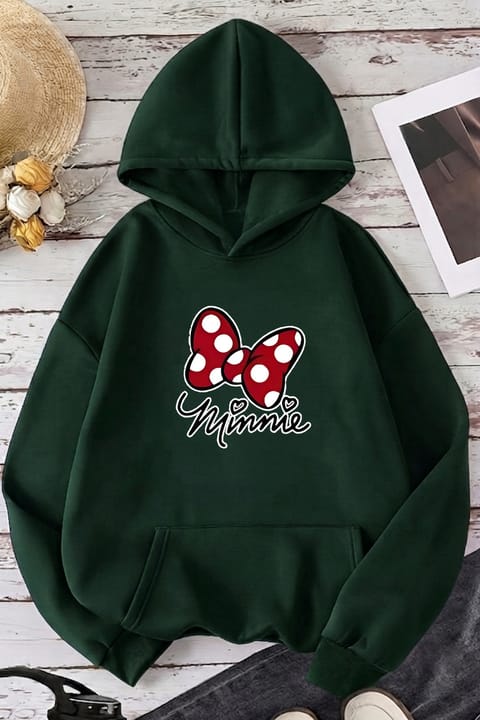 هودی اورسایز یونیسکس uyguntarz طرح Minnie با کلاه