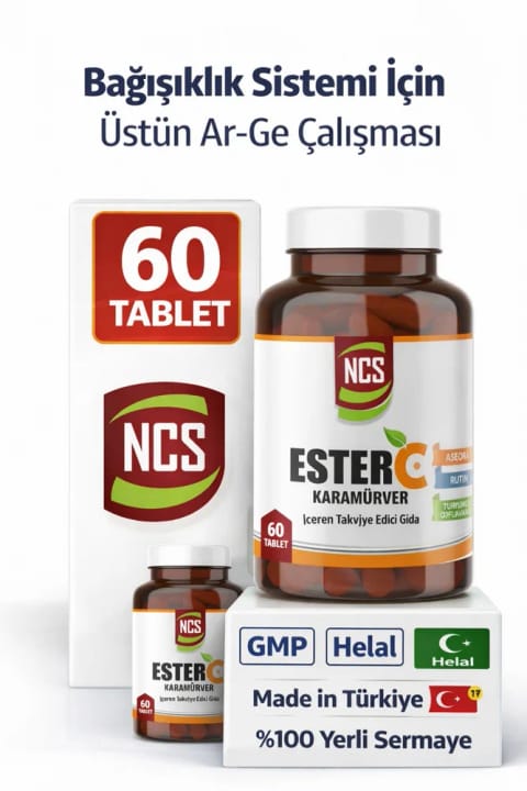 NCS Ester C ویتامین C 1000 میلیگرم با عصاره آسرولا و تمشک سیاه 60 قرص