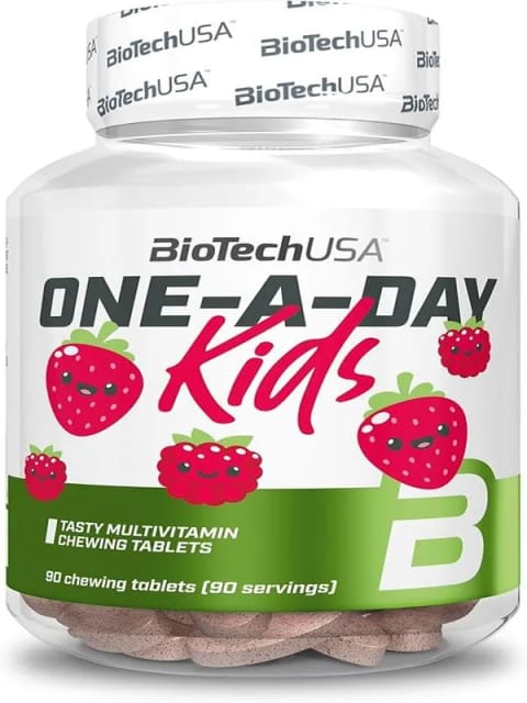 BIOTECH USA One-A-Day Kids Vitamin + Mineral - 90 قرص جویدنی +4 مخصوص کودکان (ساخت USA)