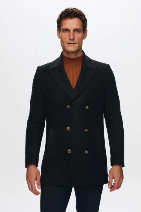 D'S Damat Regular Fit سرمه‌ای کروازه دریانوردی با جزئیات دکمه فلزی