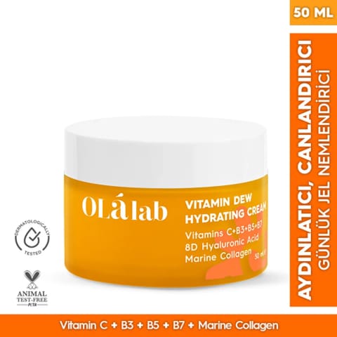 Olalab کرم مرطوبکننده روزانه ویتامین C روشنکننده ضد لک با پایه آب ۵۰ میلیلیتر