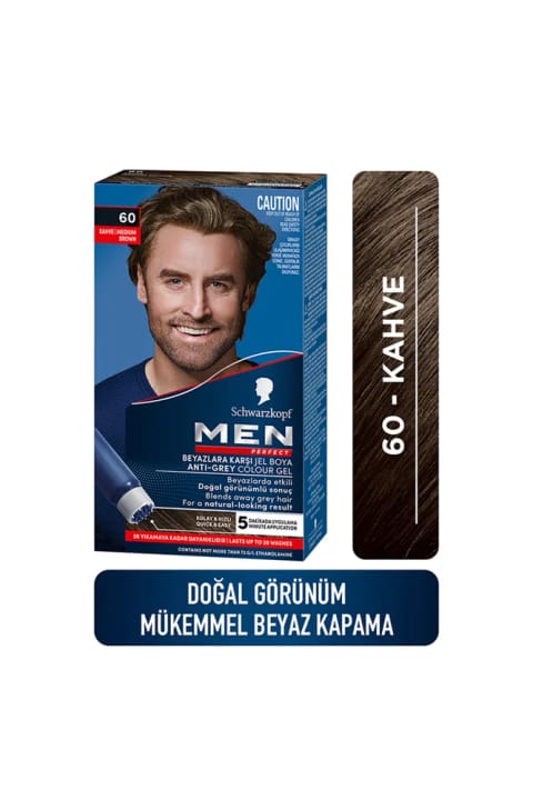 Schwarzkopf Men Perfect موی 60- قهوه‌ای - پوشش آسان و سریع سفیدی...