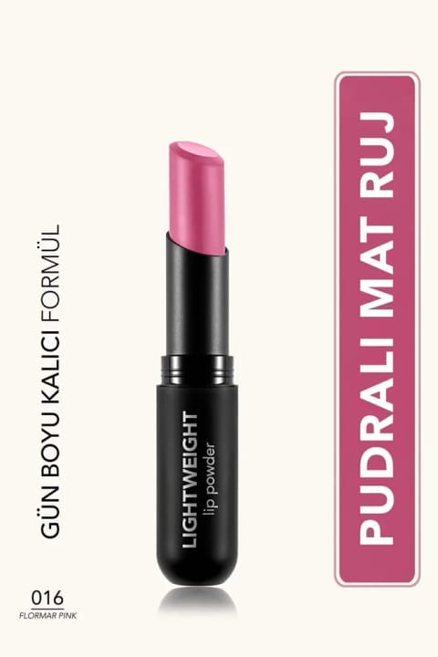 Flormar اولترا سبک مات رژ لب (پینک) - پودر لب سبک - 016