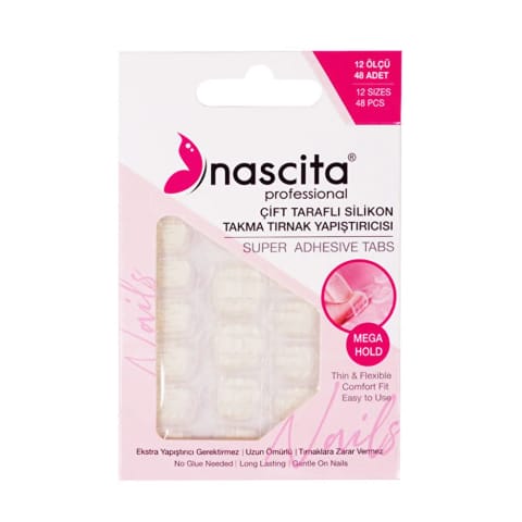 Nascita چسب سیلیکونی شفاف ناخن ۴۸ عددی