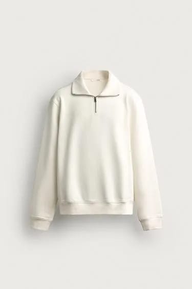 ZARA سویشرت یقهدار زیپدار