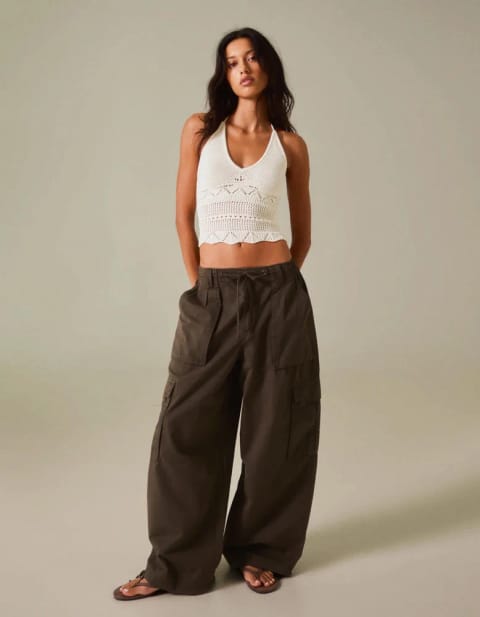 Rustic knit halter top