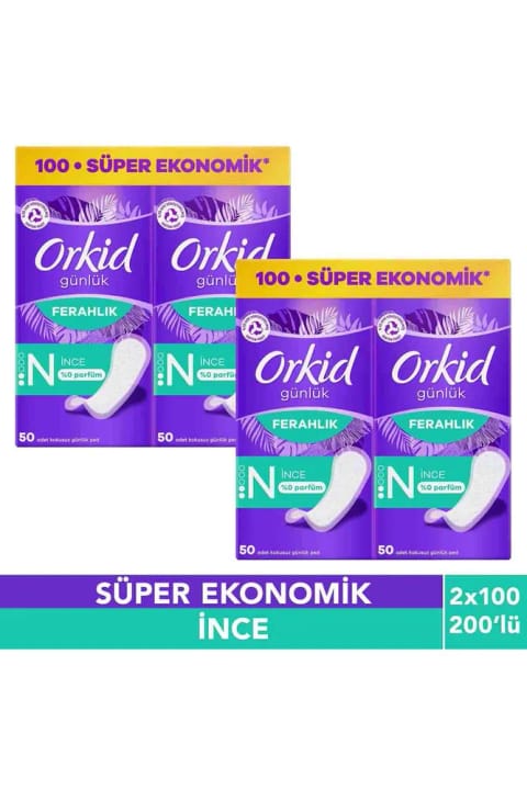 Orkid Yaprak روزانه نرمال سوپر اقتصادی بسته ۱۰۰ عددی X2