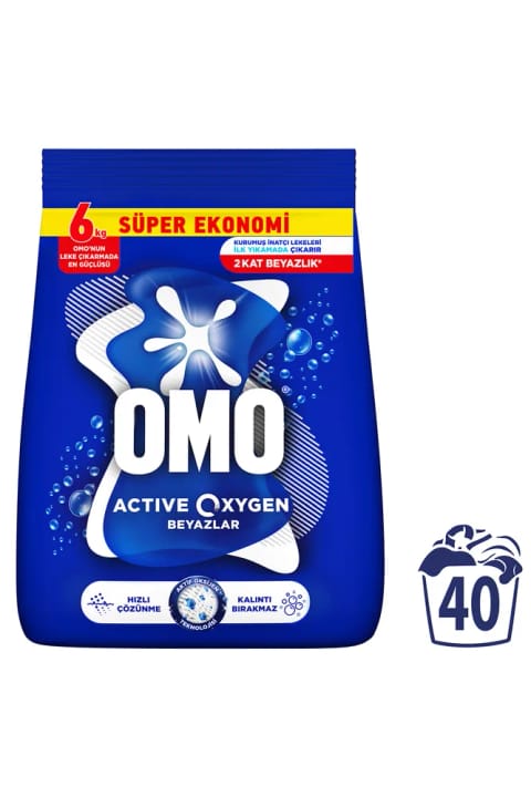 OMO Active Oxygen پودر لباسشویی سفید ۶ کیلویی