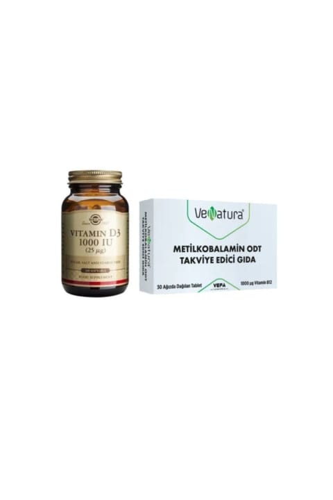 VeNatura B12 ویتامین متیل کوبالامین ODT 30 عدد قرص جوشان + Solgar D3