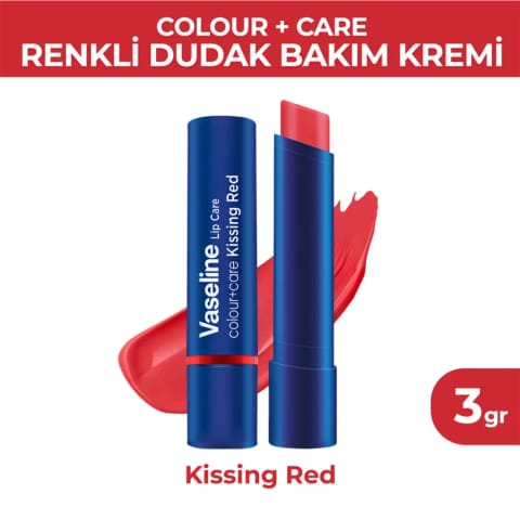 وازلین کالر کر مرطوبکننده رنگی لب Kissing Red 3 گرم