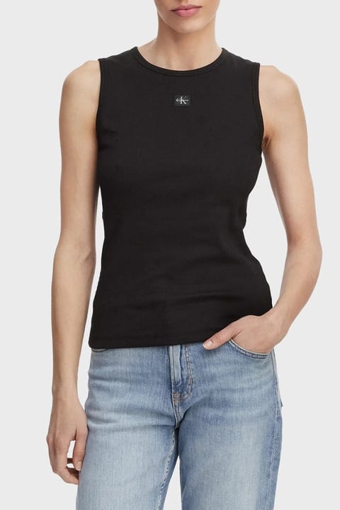 بادی زنانه Calvin Klein مشکی لوگودار مناسب استفاده روزمره