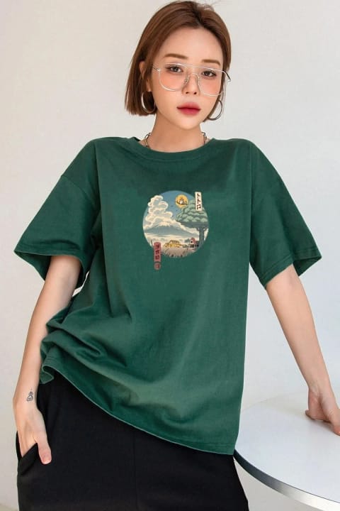 تیشرت یونیسکس uyguntarz طرح Neighbor's Ukiyo E