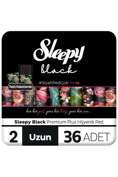 نوار بهداشتی Sleepy Black Premium Plus بلند ۳۶ عددی