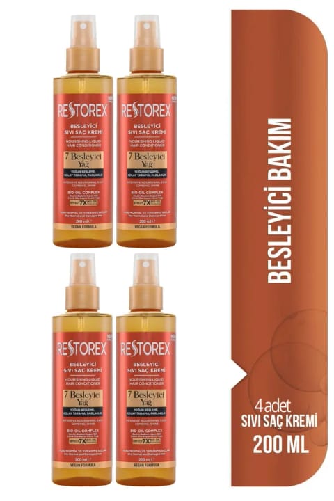 Restorex 7 مایع مراقبتی و نرمکننده مو 4x200 میلیلیتر