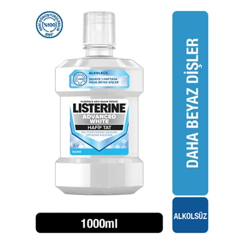لیسترین Advanced White دهانشویه طعم ملایم 1000 میلیلیتر