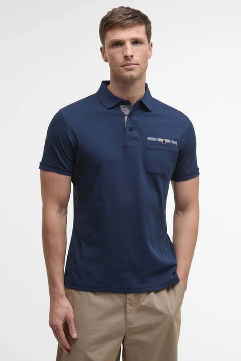 پولو یقه Barbour Premium Corpatch Tailored NY91 Navy