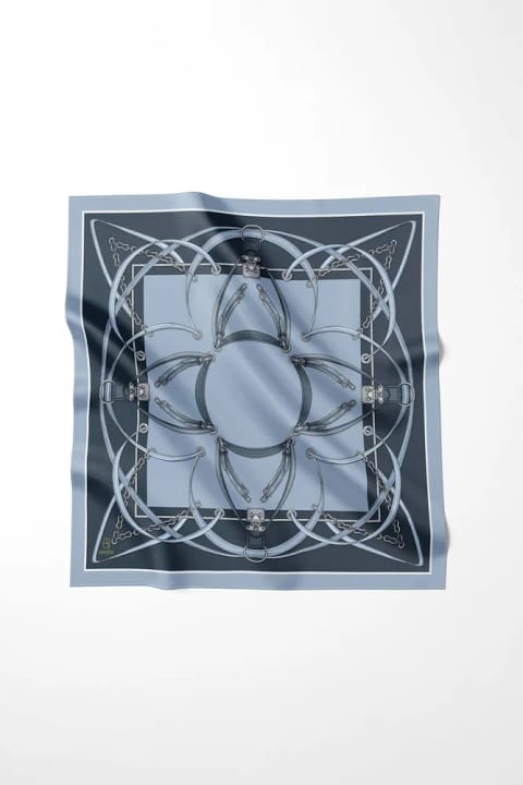 شال و روسری طرح Aura آبی رنگ