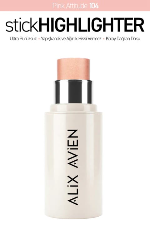 Alix Avien استیک هایلایتر کرم مرطوبکننده درخشان — 104 Pink Attitude