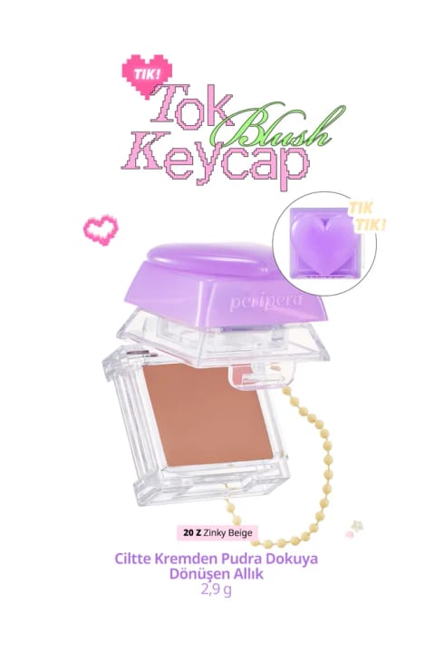 PERIPERA Tok Blush Keycap رژگونه تبدیل‌شونده از کرم به پودر (20 Zinky Beige)