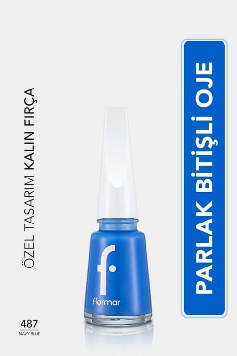 Flormar کلاسیک براق با پیگمنت بالا - Nail Enamel - 487 نیوی بلو...