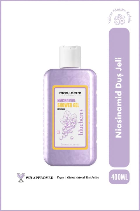 Maru.Derm شاور ژل Niacinamide 400ml – سفتکننده و یکنواختکننده رنگ پوست
