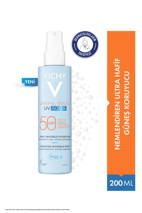 ویشی Capital Soleil UVAQUA مرطوب‌کننده فوق سبک SPF50 کرم ضدآفتاب بدن
