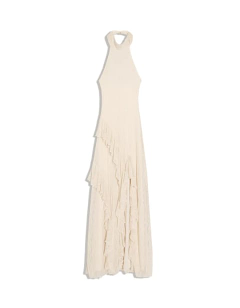 Lace halter midi dress - پیراهن میدی بند گردنی توری