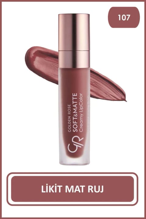 Golden Rose Soft&Matte Creamy Lipcolor 107 با روغن جوجوبا و آووکادو