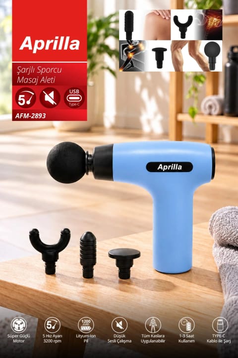 Aprilla Afm-2893 ماساژور شارژی ورزشکاران آبی