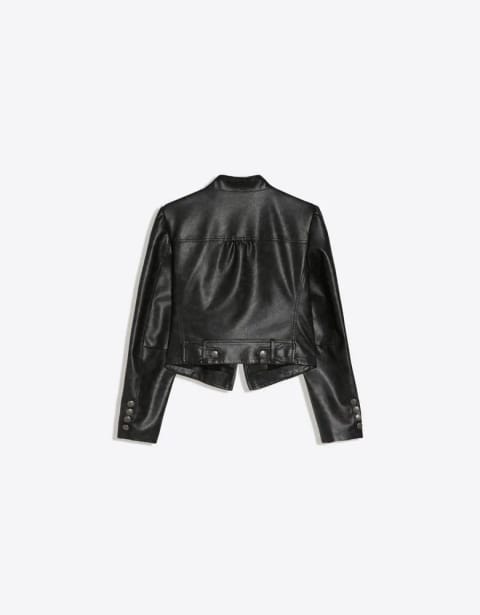 Bershka ژاکت دکمهدار طرح چرم