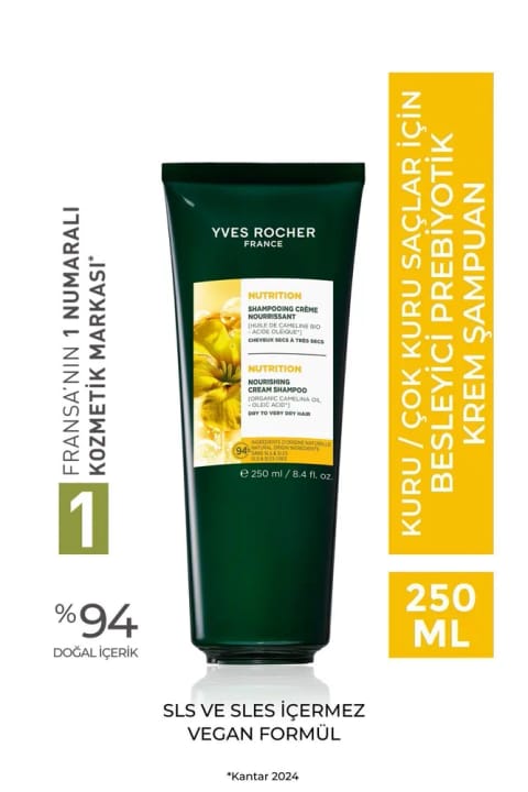 Yves Rocher شامپوی ترمیمکننده و مغذی موهای خشک برای استفاده روزانه