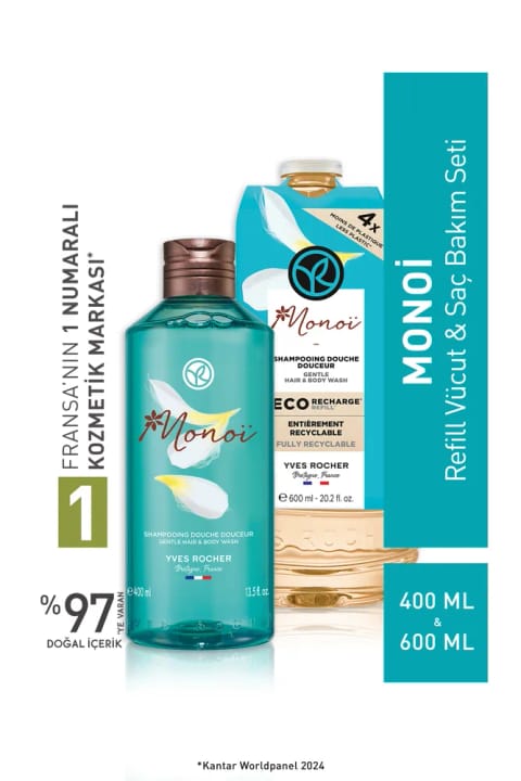 Yves Rocher Monoi Refill بدن و مو ست