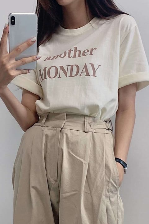 تی‌شرت اورسایز چاپی Another Monday یونیسکس uyguntarz