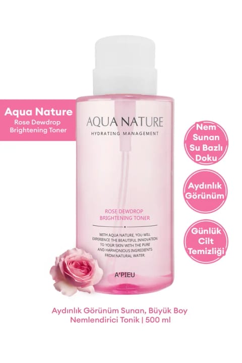 می شا تونیک روشنکننده و آبرسان ۵۰۰ میلیلیتری A'PIEU Aqua Nature Rose Dewdro...